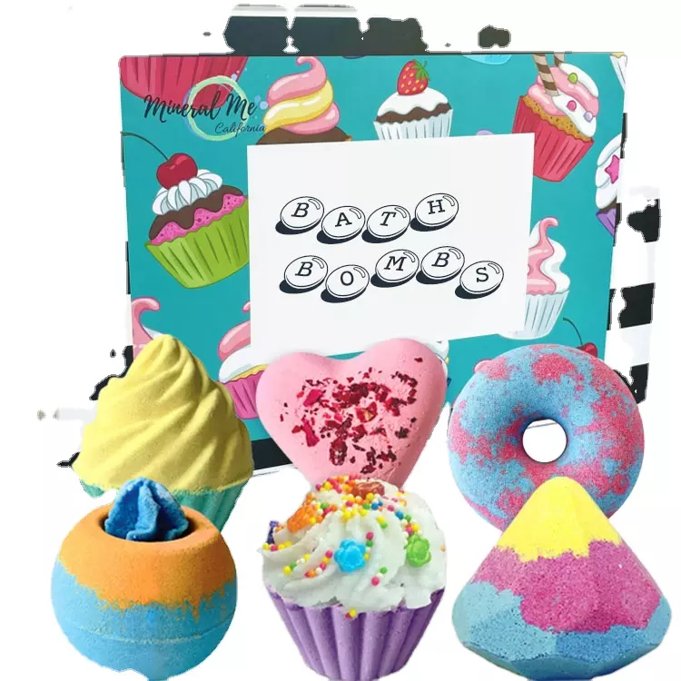 Hot Sale Bath Supplies Ice Cream Bath Bomb Circular Organic Shape Bath Bombs for Kids