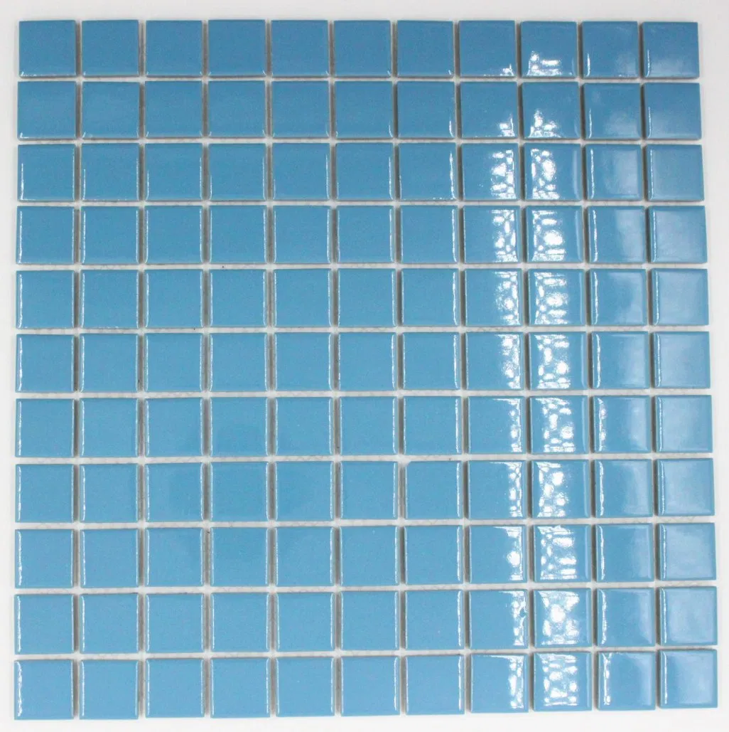 Mesh Mounted Ceramic Swimming Pool Mosaic Sheets