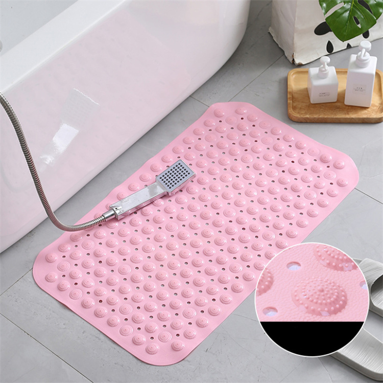 Household PVC Non Slip Anti Ship Large Bath Mat Safety Suction Cup Bathroom Shower Mat