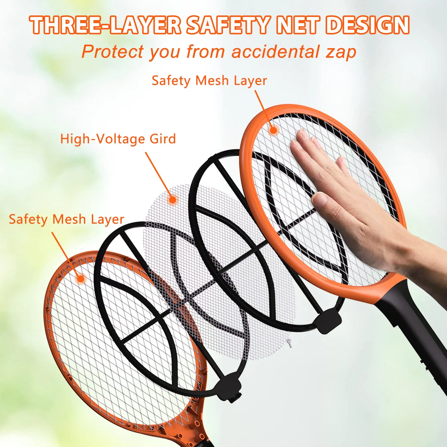 Wholesale ODM Rechargeable Fly Swatter Hanging Ring Large Size Electric Mosquito Killer