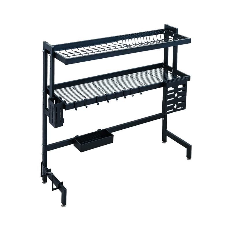 Kitchen Storage Cabinet Organizer Sink Rack with Push Pull Metal Wire Shelf