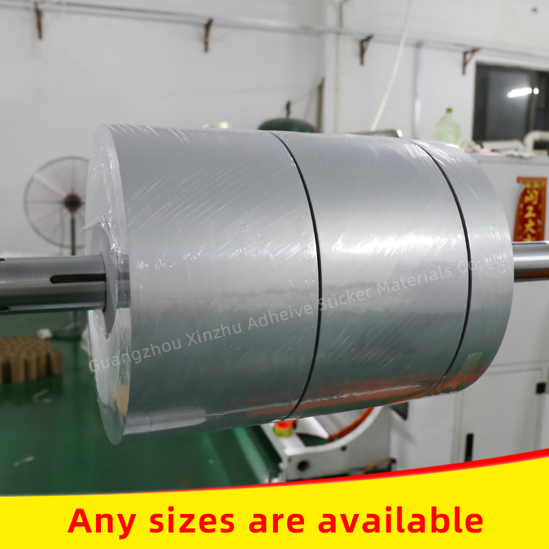 Factory Supply Matt Silver Jumbo Roll Printing Label Sticker Film Material Pet