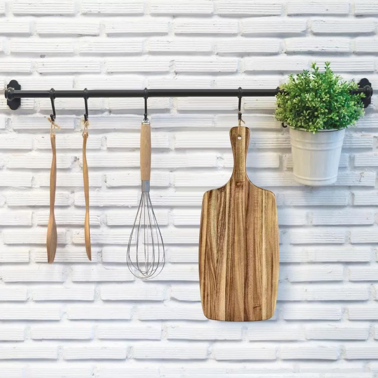 Charcuterie Acacia-Wood Cutting-Chopping-Board with Handle for Bread Fruits Cheese Butcher-Block Carving