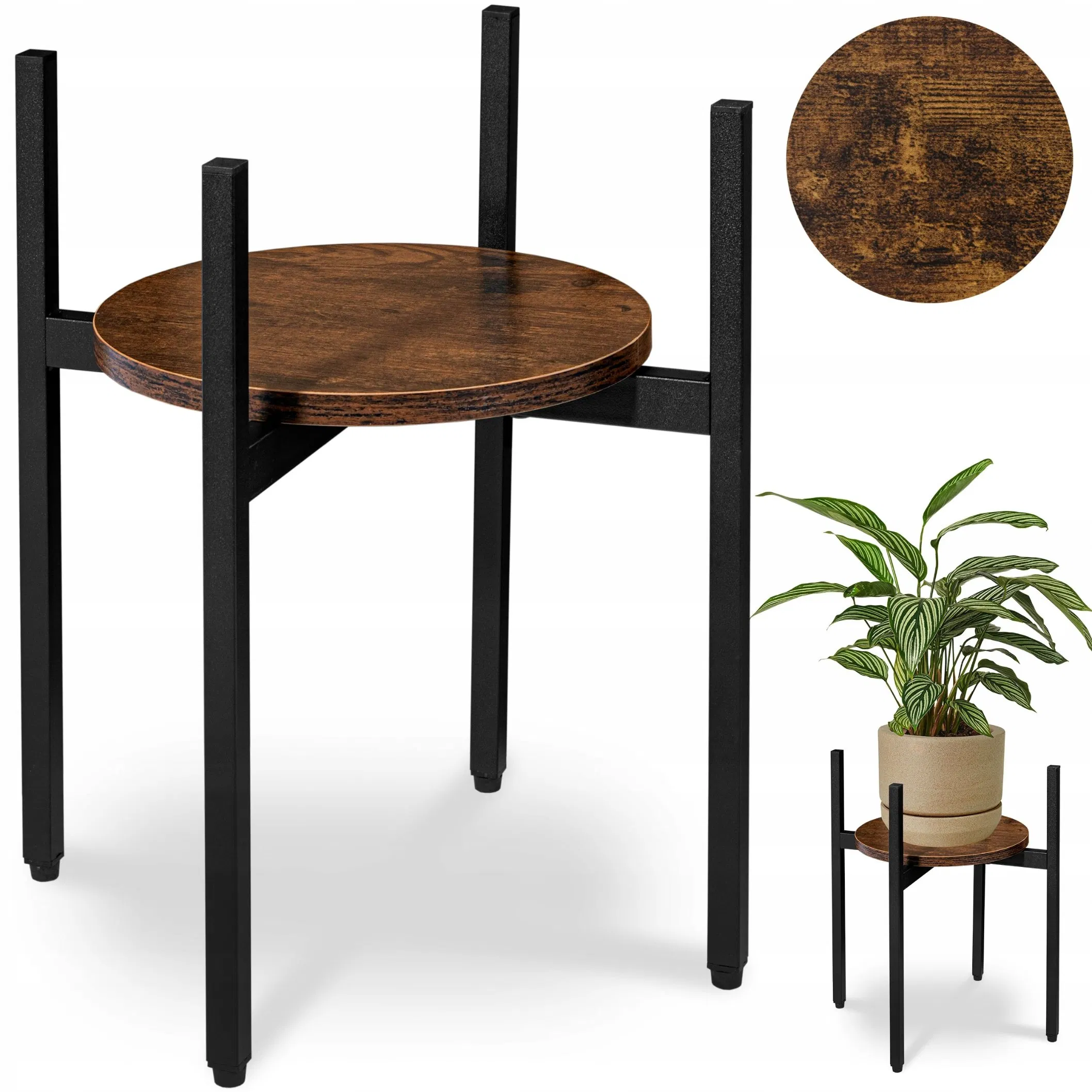 Planter Stand Indoor Outdoor Garden Balcony Decoration Wood Flower Stand