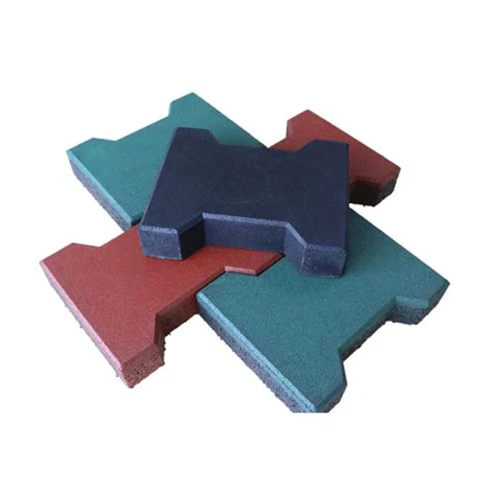 Recycled Interlocking Rubber Paver Tile Rubber Dogbone Paver Flooring