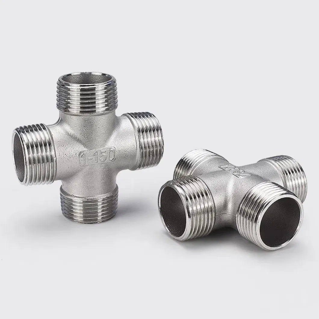 Durable Stainless Steel Four-Way Valve with Internal Thread Design
