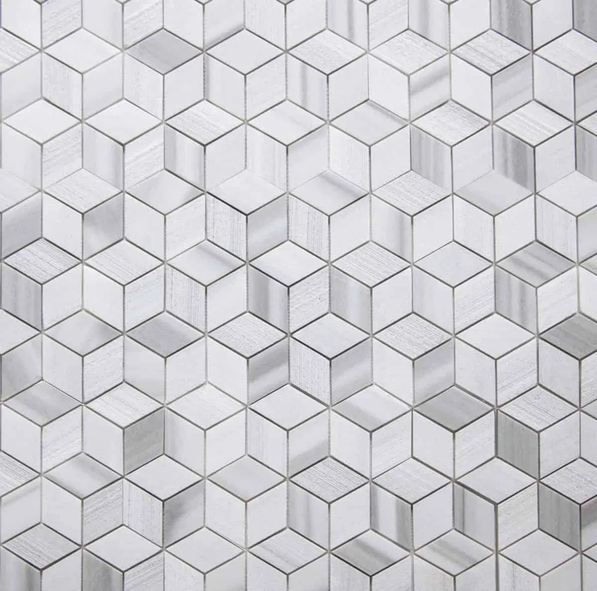 White Marble Mosaic Tiles Diamond Mosaic Tile for Kitchen Backsplash