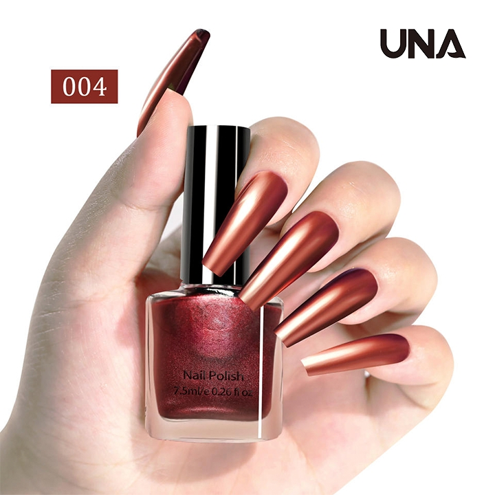 7.5ml Metallic Mirror Nail Polish No Bake Quick Dry Mirror Shine Nail Polish Multi-Color Glossy Light Luxury Nail Polish