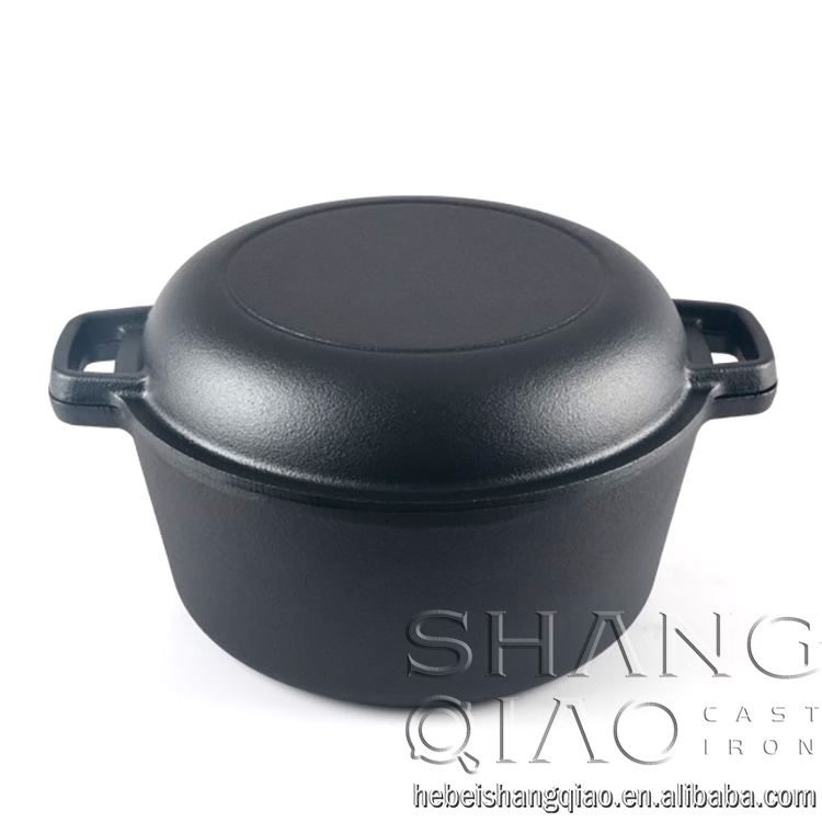Чугунный жаровня-кастрюля 10 дюймов с крышкой