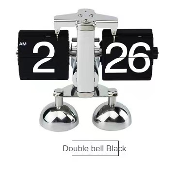 Double Bell Showing Automatic Flipping Clock Small Balance Mechanical Flipping Clock