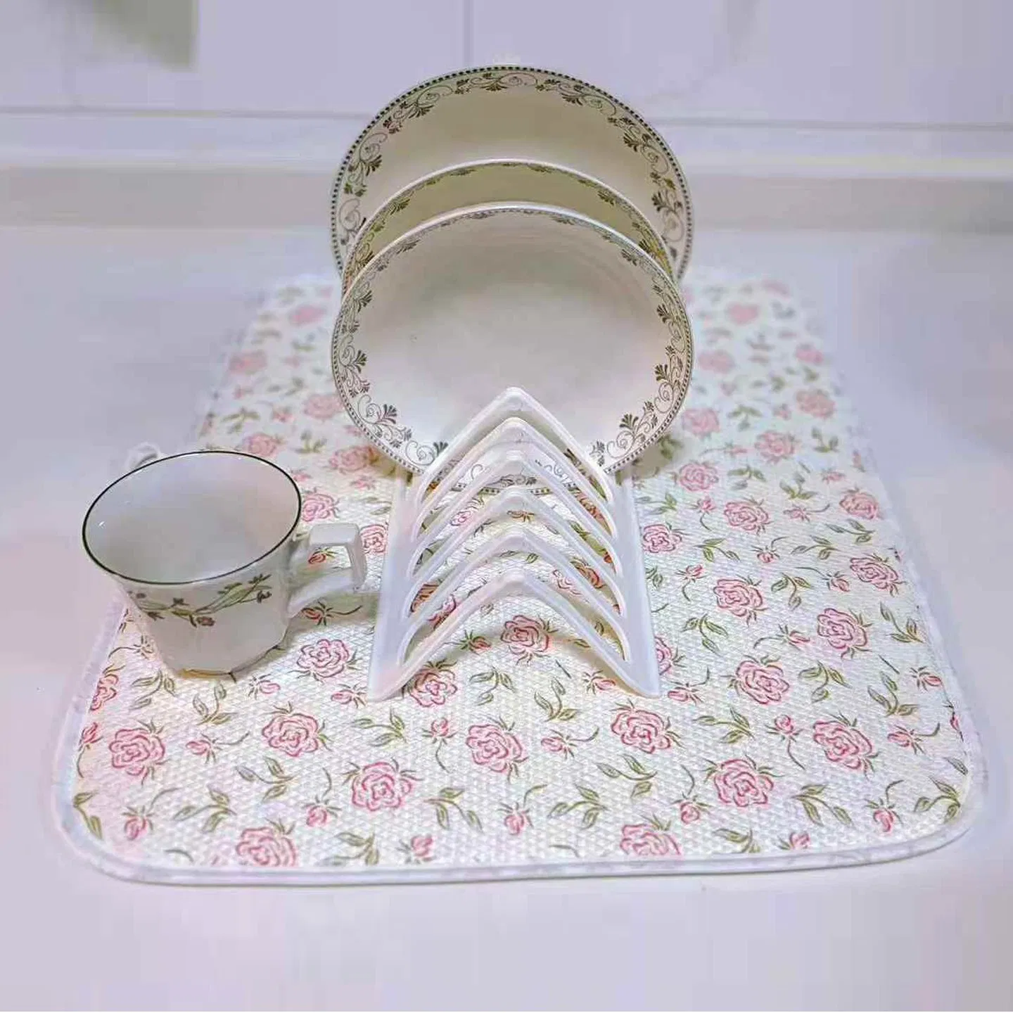 Впитывающий коврик для посуды Microfiber Reversible