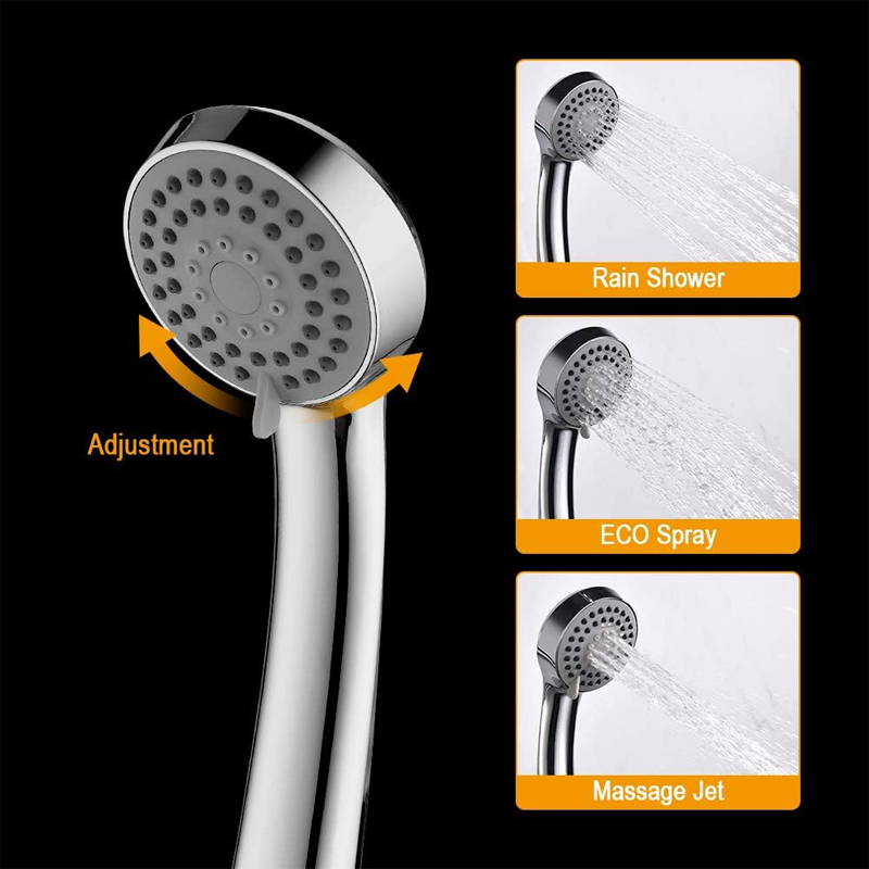 Sanipro 8-Inch Rainfall Top Spray 3 Modes Handheld Shower Head Wall-Mounted Stainless Steel System Set for Bath Shower Faucets