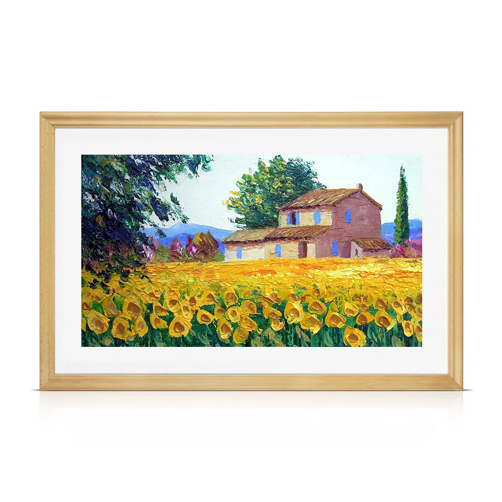 Wooden English Digital Photo Frame 21.5 Inches HD Advertising