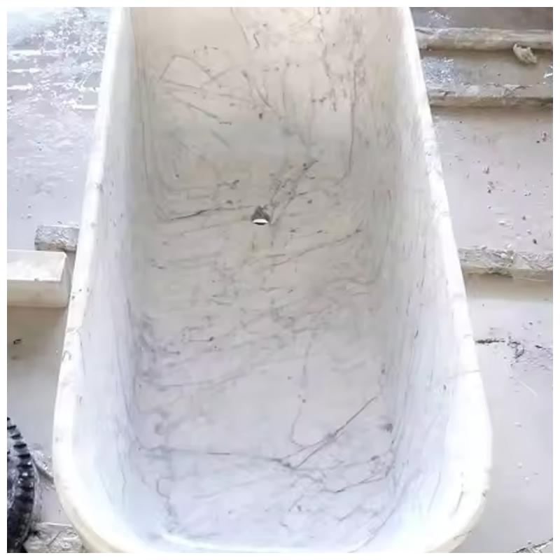 Freestanding Bianco Carrara White Marble Hotel Soaking Tubs