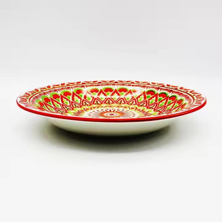 9.25"Soup Plate with Full Under Glaze Decal Ceramics Tableware Porcelainware