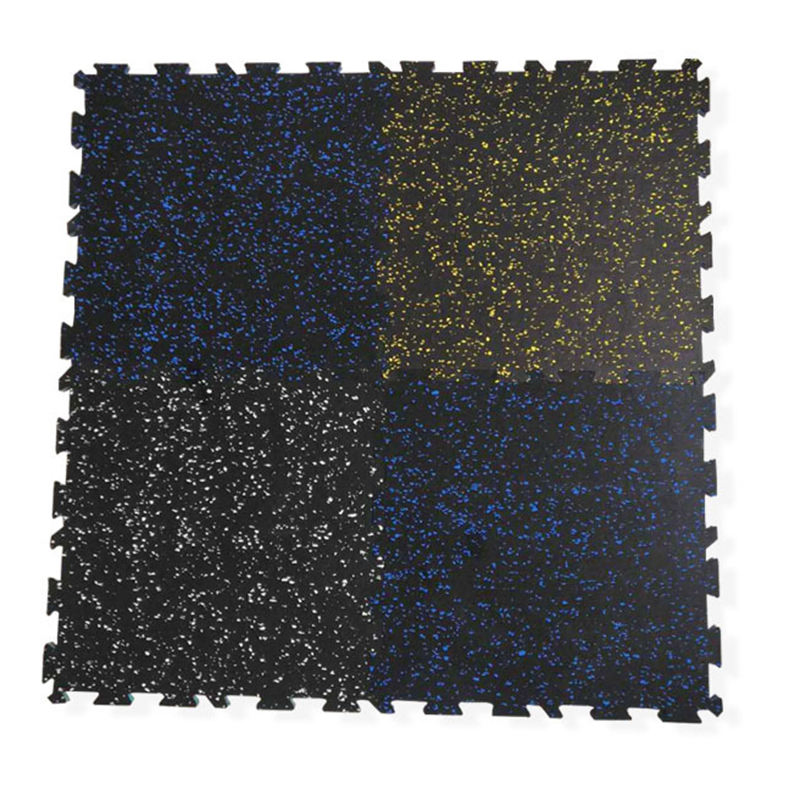 Floor Tile Anti Slip Interlocking Black Rubber Sheet Mat Recycled Indoor Puzzle Equipment Anti Vibration Flooring EPDM Gym Mat Rubber Floor