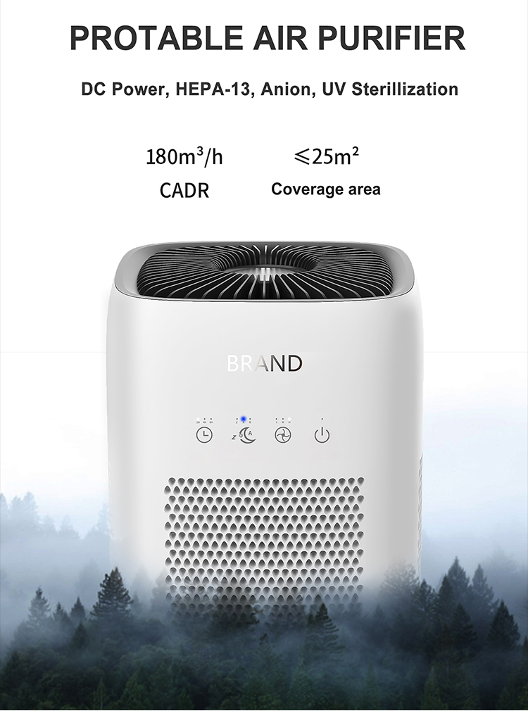 24V/12W Air Cleaner HEPA Filter Purifier with CE/GS/ETL