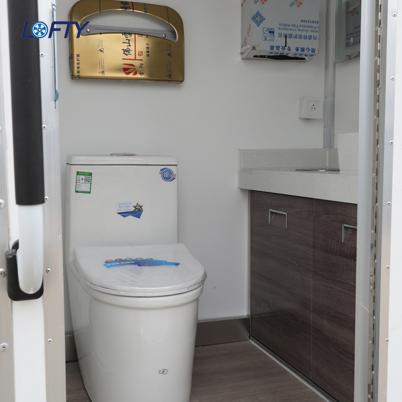 New Design Mobile Trailer with 2 Bathrooms Standard Portable Cabin Toilet