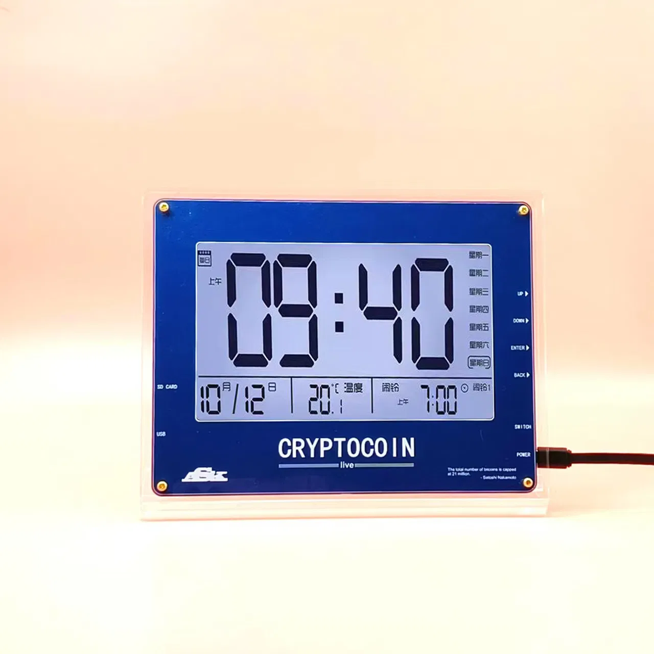 Desktop Editable Eink E-Paper Display for Date, Time, Weather and Plane Train Schedule, Flight Schedule Early Warning System