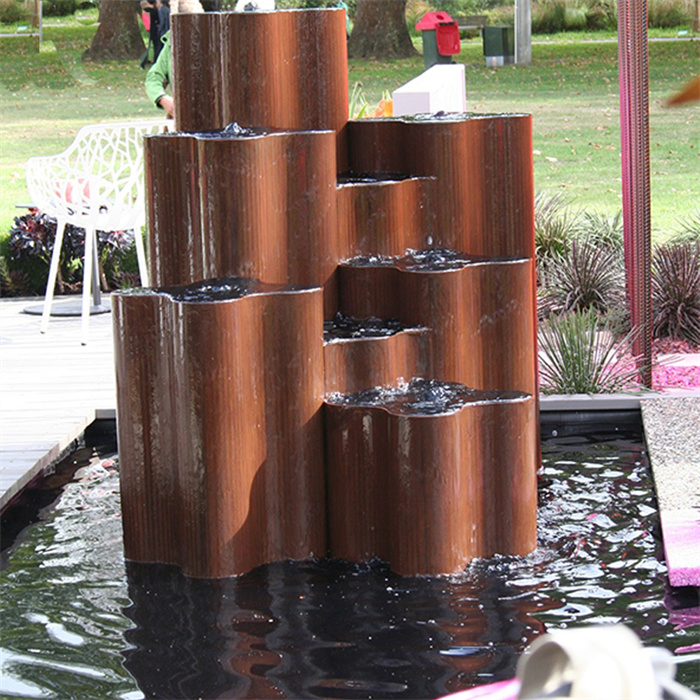 Antique Corten Steel Metal Wall Waterfall Fountains