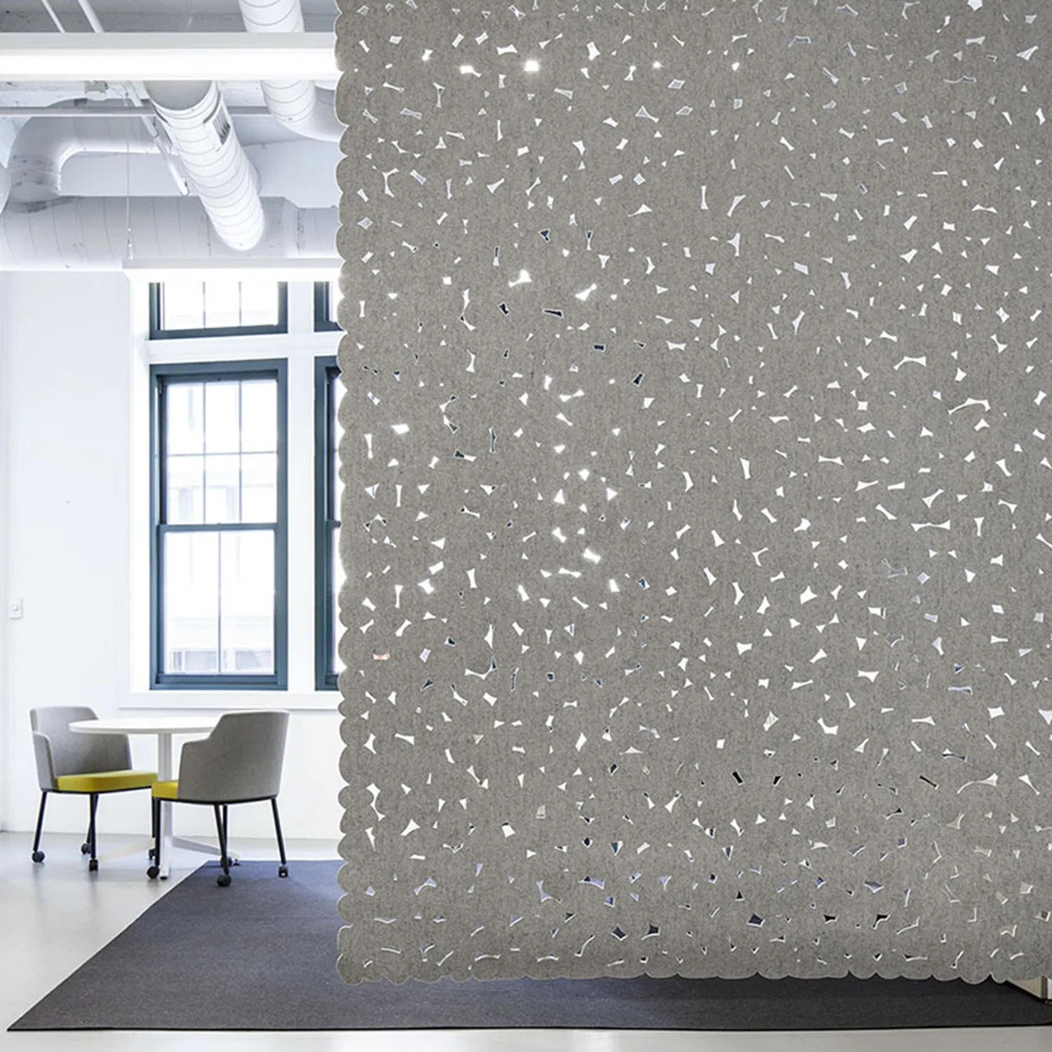 Flexible Room Divider Noise Cancelling Acoustic Hanging Screen Polyester Fiber Soundproof Office Partition