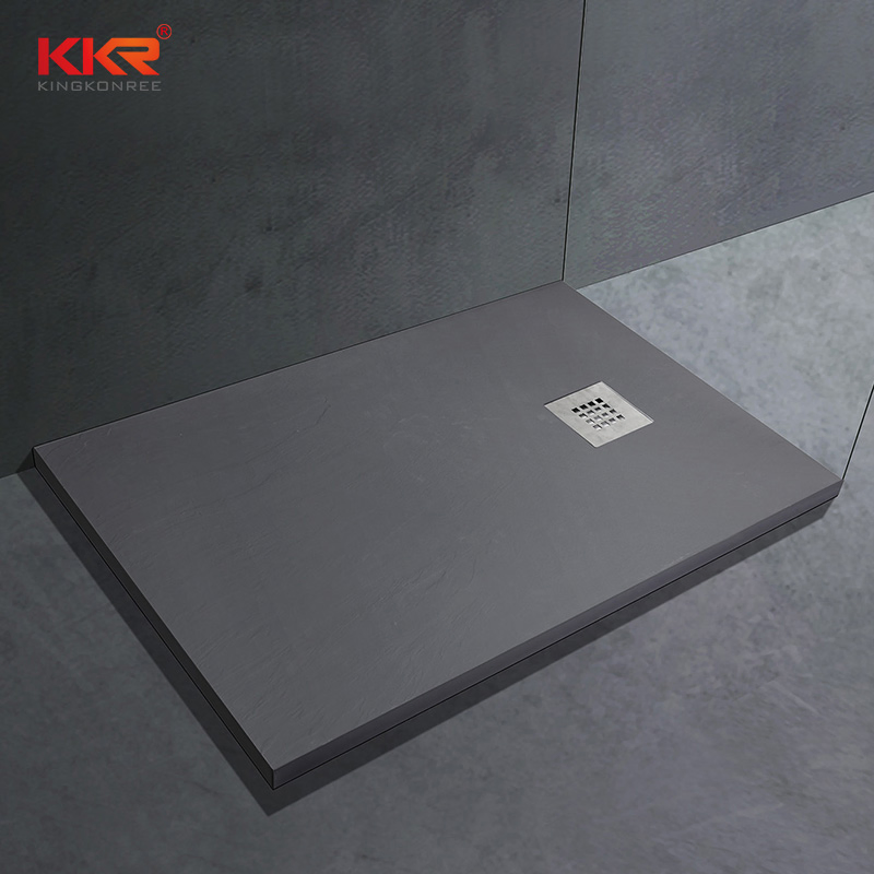 Custom Bathroom Black Poly Marble Shower Base Shower Tray