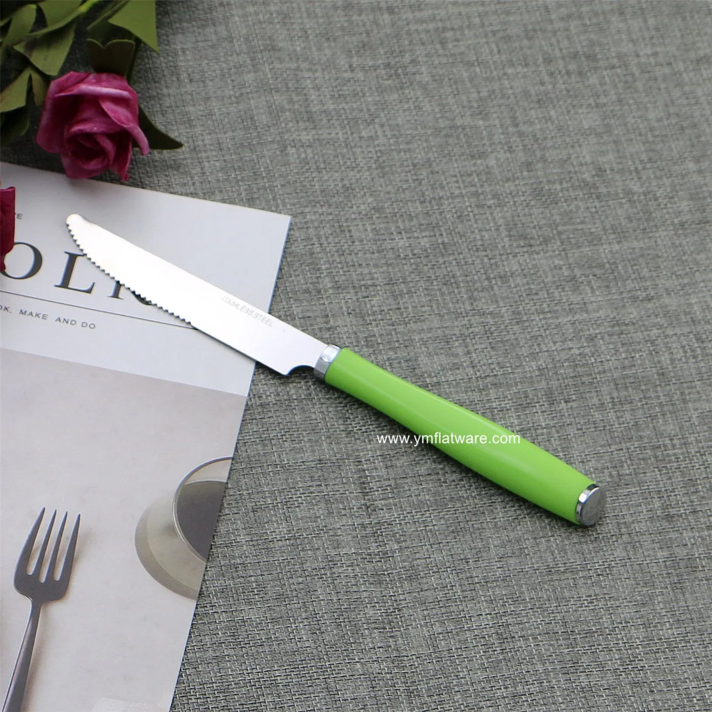 24PCS Cheap Stainless Steel Tableware with PVC Box