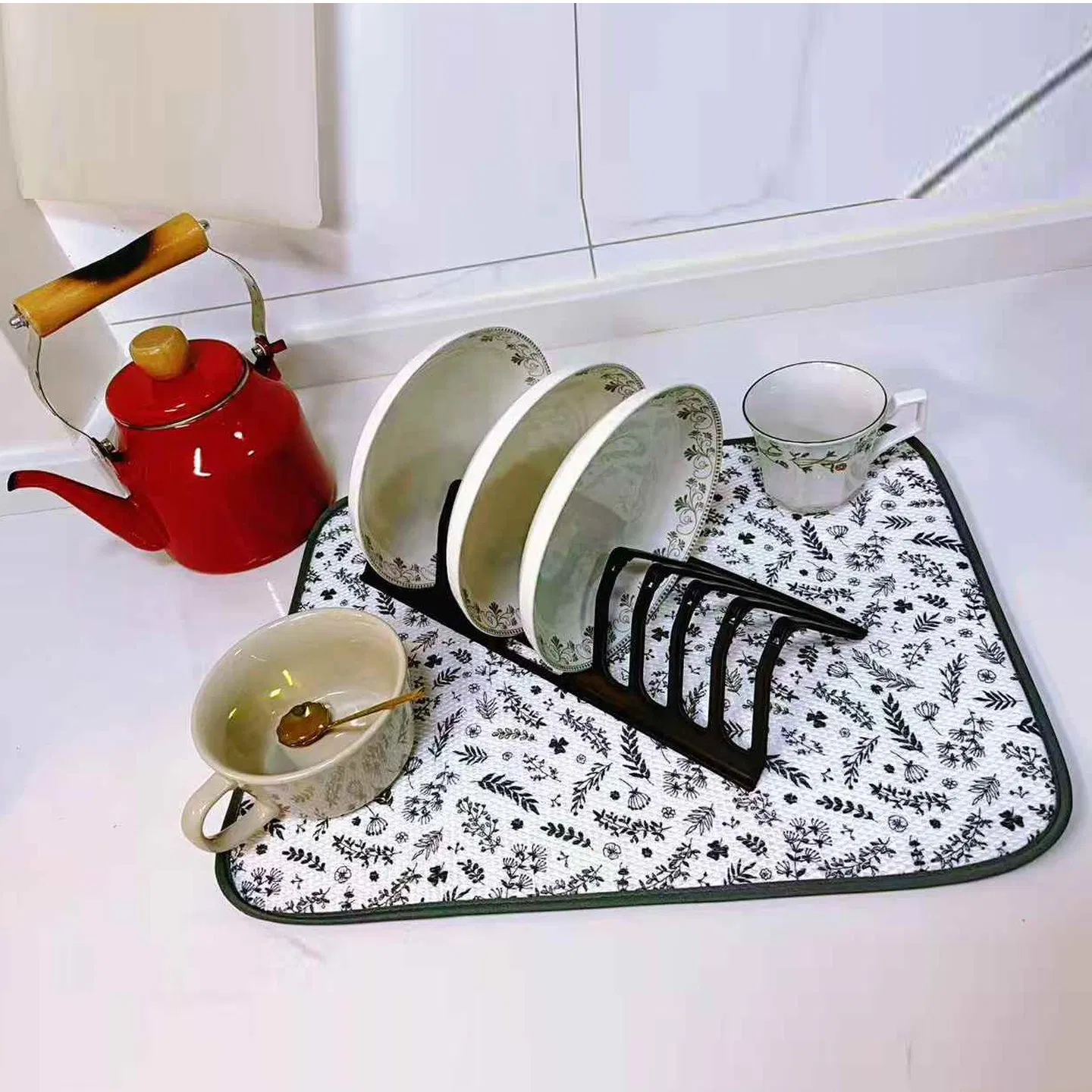 Microfiber Folded Dish Drying Mat Absorbent