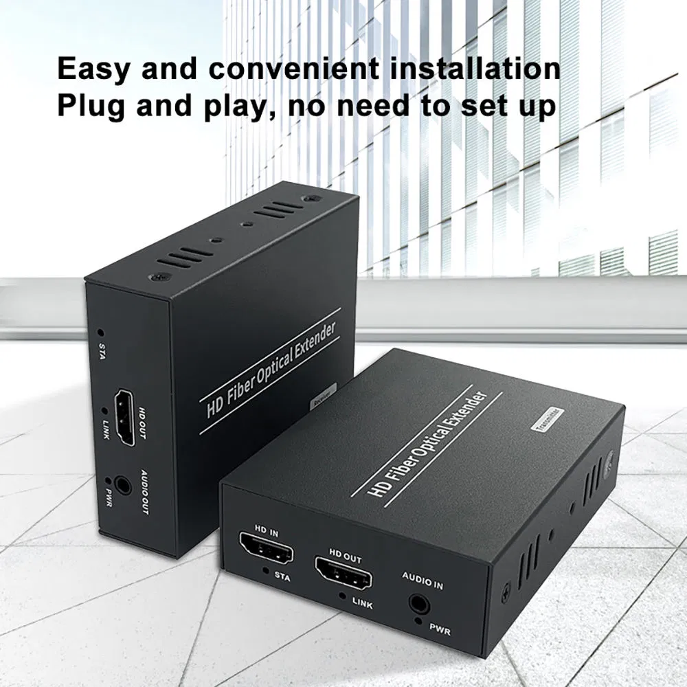 Custom 20km HDMI Kvm USB Extender with Fiber Optic Transceivers Supports 1080P IR HD-Mi Optical Fiber Over TCP/IP Network Protocol