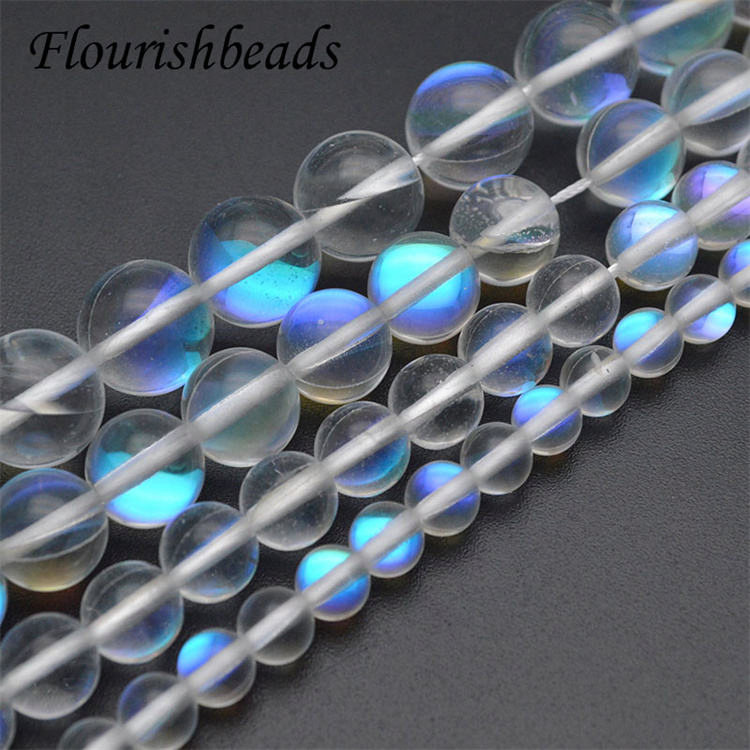 Wholesale Ab-Plating Shiny Synthetic Round Glass Beads for Jewelry Necklace Bracelet Making