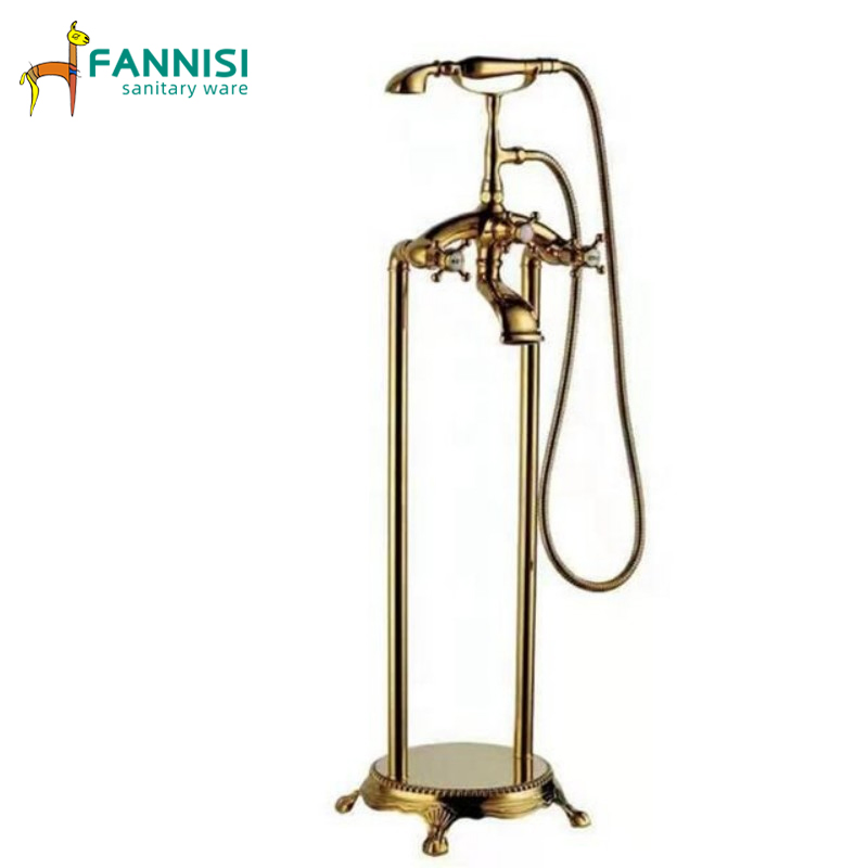 Душевая система с золотым корпусом и верхним душем