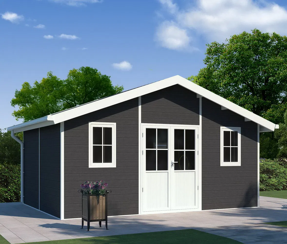 Prefab 4FT Gable Garden Storage Shed Porch Eco Friendly Flat Roof Water Proof Single Door Gardening Supplies