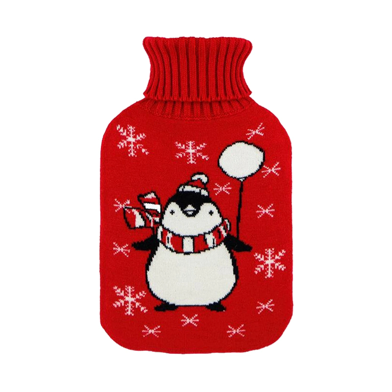 Fashion Winter Cute Cartoon Jacquard Durable Removable Plain Knit Hot Water Bag Bottle Cover