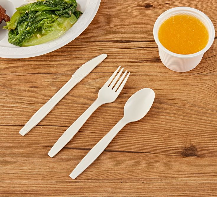 Manufacturer Biodegradable Cornstarch Disposable Cutlery Kit Knife, Fork and Spoon