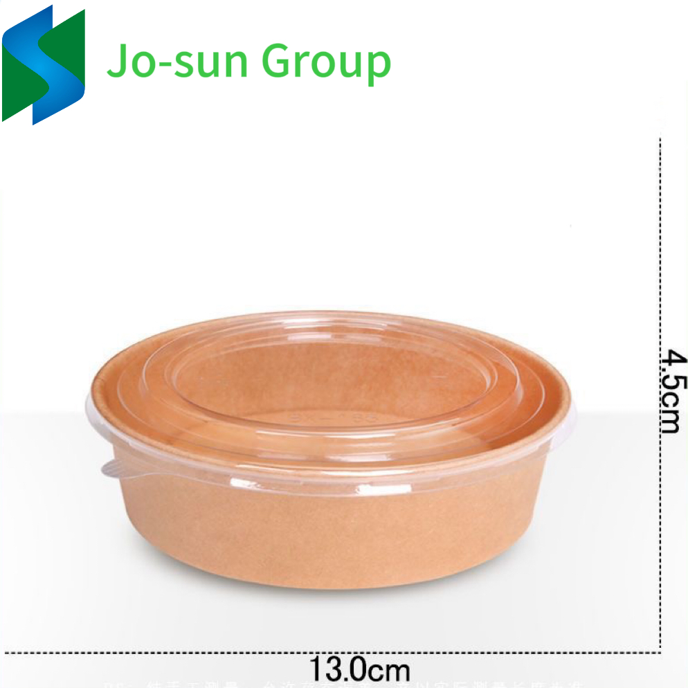 Jo-Sun Disposable Water and Oil Resistant Biodegradable Kraft Paper Round Bowl and Soup Bucket