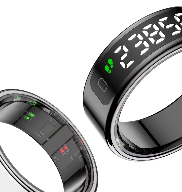 R11 Newest Touch Screen Smart Rings Wireless Charging Health Care Fitness Tracker Smart Ring with Time Display