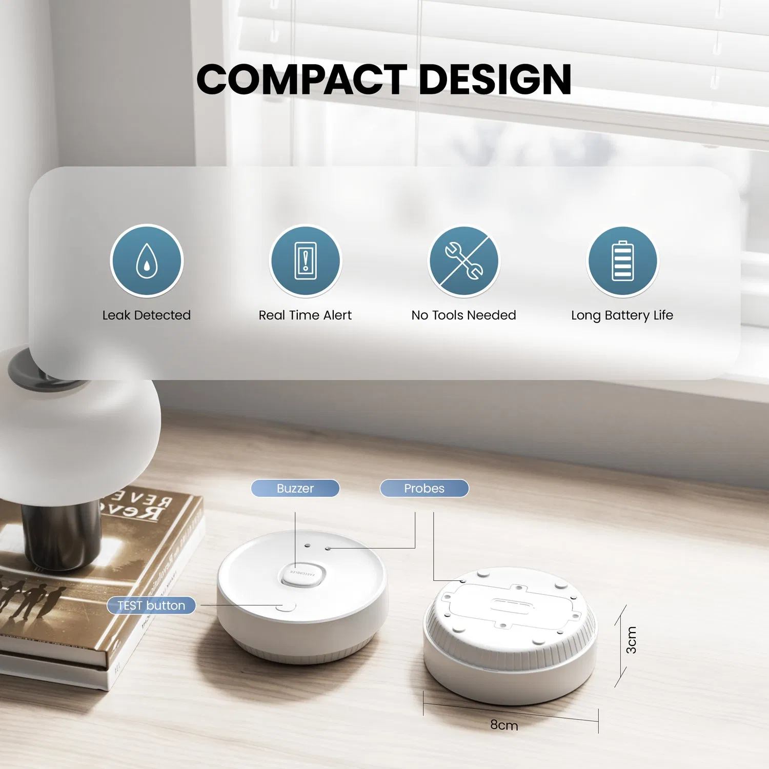 Smart APP Control Instant Alert Auto Closure Automatic Shutoff Valve Water Leak Detector