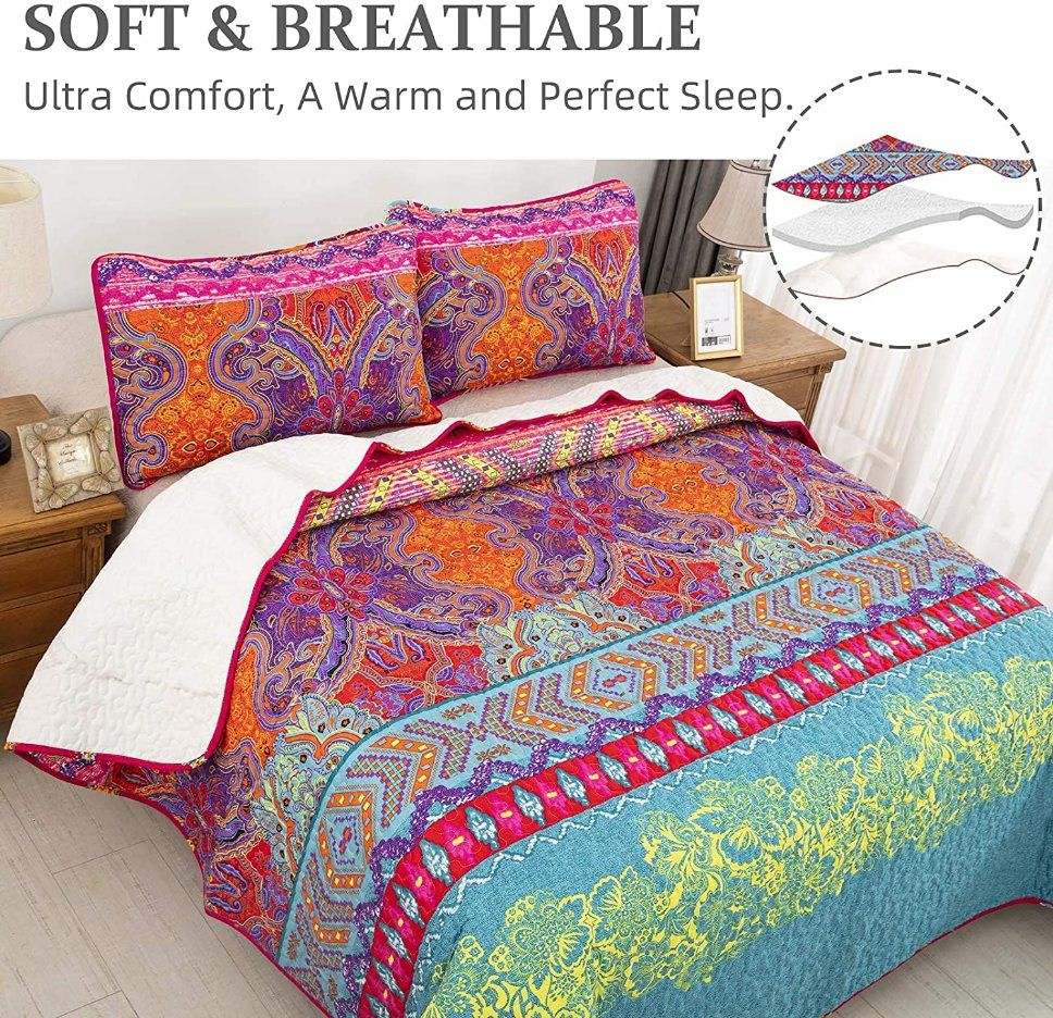 Printed Bedspread 150X200cm 100% Polyester Bed Throw Thin Summer Quilt Duvet