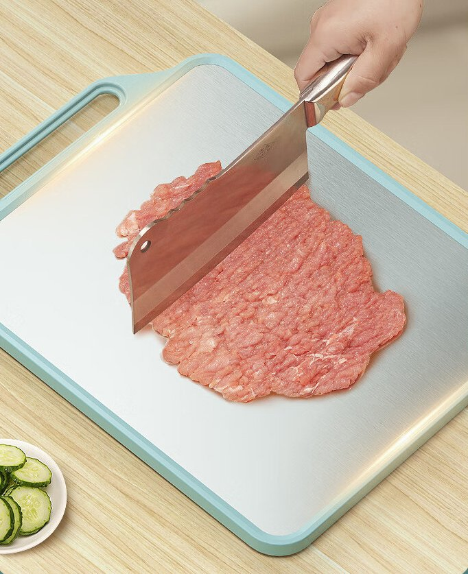 Household Double-Sided Anti-Slip and Mildew-Proof Cutting Board Kitchen Fruit Antibacterial Stainless Steel Wholesale