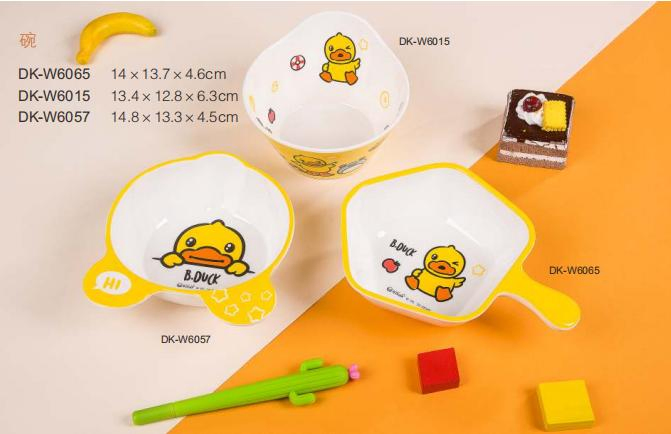 Cartoon Resin Plate Meal Dishes Feeding Set with Matching Spoon and Fork