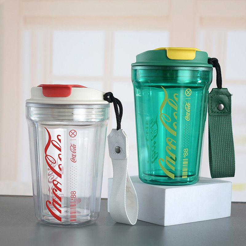 Christmas Gift 12oz Coffee Mug Reusable Plastic Coffee Cup with Lid New Design Plastic Cola Coffee Mug