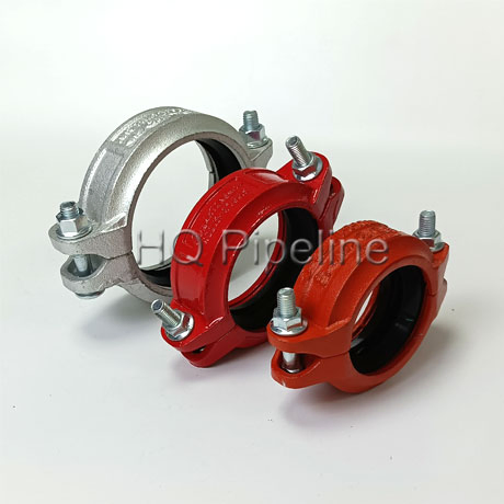Cast Iron Grooved Pipe Fitting and Coupling with Galvanized and Red Painting