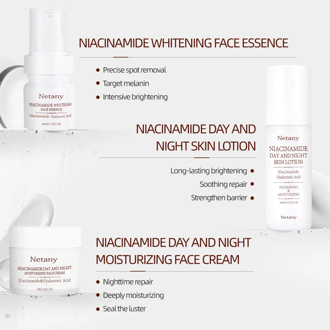 Beauty Cosmetics Skin Care Deep Hydration & Moisture Lock for Radiant Niacinamide Whitening Skin Care Set