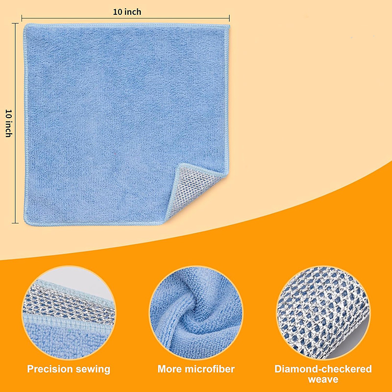 Esun Multifunctional Non Scratch Wire Microfiber Cleaning Cloth for Washing Dishes