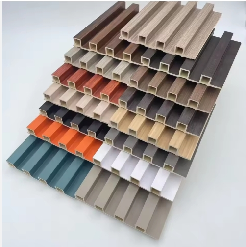New Design Wooden Grain Water-Proof WPC Wall Panels Interior Decor Slat Paneling for Living Room Bedroom TV Background Wall