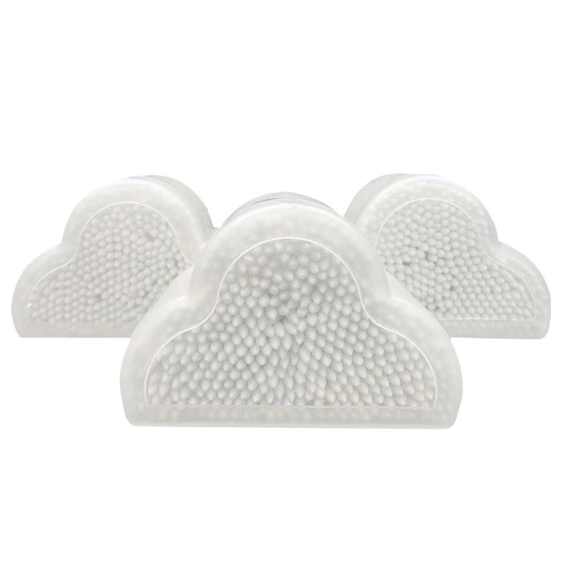 500-Piece Combo Pack of Disposable Cotton Swabs in a Cloud-Shaped Box.