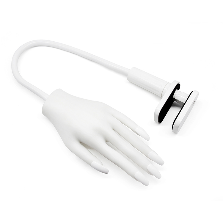 Adjustable Bracket Silicone Bendable Nail Training Practice Hand for Manicure