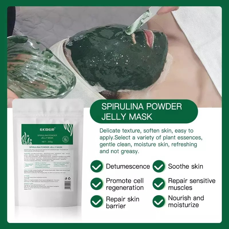 Top Sale Face Care Anti Wrinkles Firming Hydro Jelly Sleep Effective Replenish 200g Spirulina Small Molecule Collagen Powder Jelly Mask