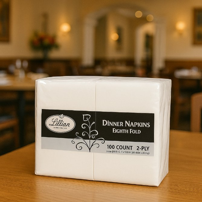 Soft 2-Ply Dinner Napkin Paper for Restaurant and Catering Use