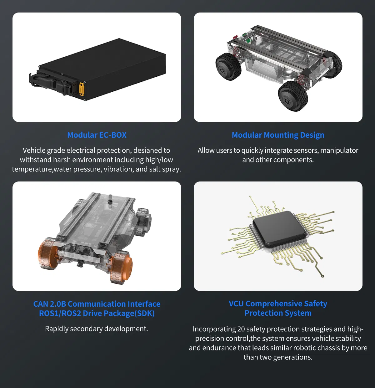 Mini B2b Delivery Vehicles Robotic Mobility Platform with Robot Chassis Kit
